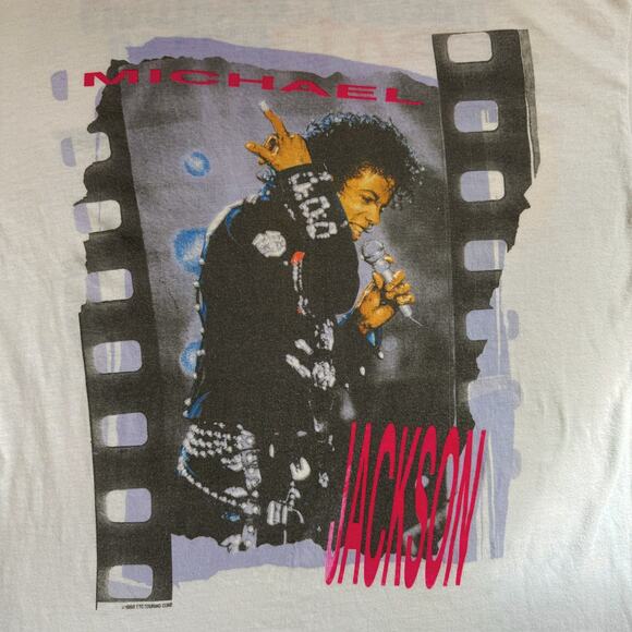 VTG 80s Michael Jackson “Bad” Tour 1988 Concert Single Stitch Graphic Band Tee - Picture 2 of 7